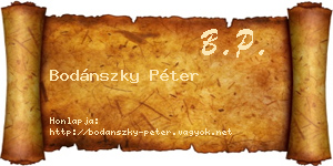 Bodánszky Péter névjegykártya