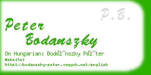 peter bodanszky business card